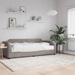 vidaXL Slaapbank met matras 90x200 cm stof taupe, 90 cm, Eenpersoons, Verzenden, Nieuw