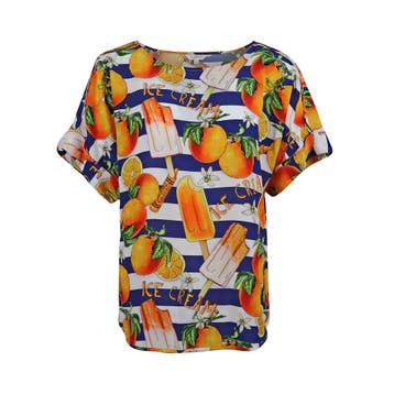 Frogbox • shirt met sinaasappels • 36, Princess goes Hollywood, Verzenden, Nieuw, Oranje