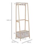 Houten Kapstok met Schoenenrek – 2 Laden, 4 Haken en Plank, Verzenden, Nieuw