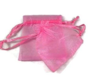 c.a. 100 x Organza zakjes 7x9 cm fel roze, Ophalen of Verzenden, Nieuw
