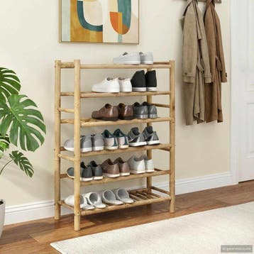 vidaXL Schoenenrek 68 x 28 x 96 cm Bamboe Naturel, Verzenden, Nieuw