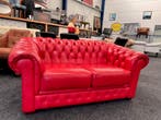 Chesterfield Maarssen !! Rood Leren 2 Zits Chesterfield Bank, Ophalen, CHESTERFIELD, Leer, Zo goed als nieuw