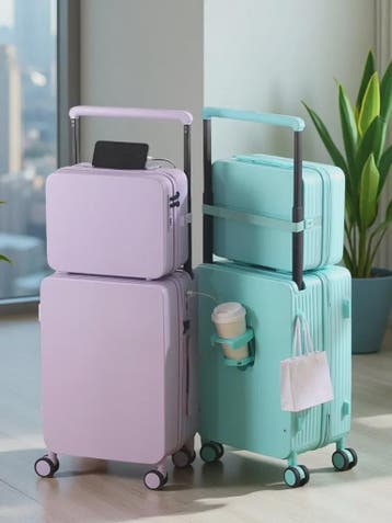 Luxe Koffer Set met USB, Bekerhouder & TSA-slot - 360° Wiele, Verzenden, Nieuw