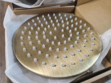 Regendouchekop Salenzi Giro 20 cm geborsteld messing goud, Ophalen of Verzenden, Nieuw, Bad