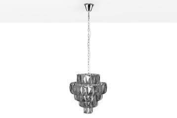 Kroonluchter KRISTALL 50 cm 75 glazen prismas edelgrijs -, Ophalen of Verzenden, Nieuw