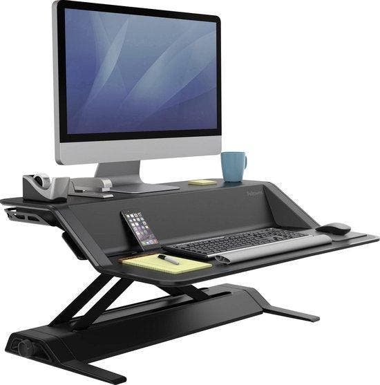 2dekans | Fellowes - Zit/Sta Oplossing - Lotus Zit-Sta, Huis en Inrichting, Bureaus, Zo goed als nieuw, Ophalen of Verzenden