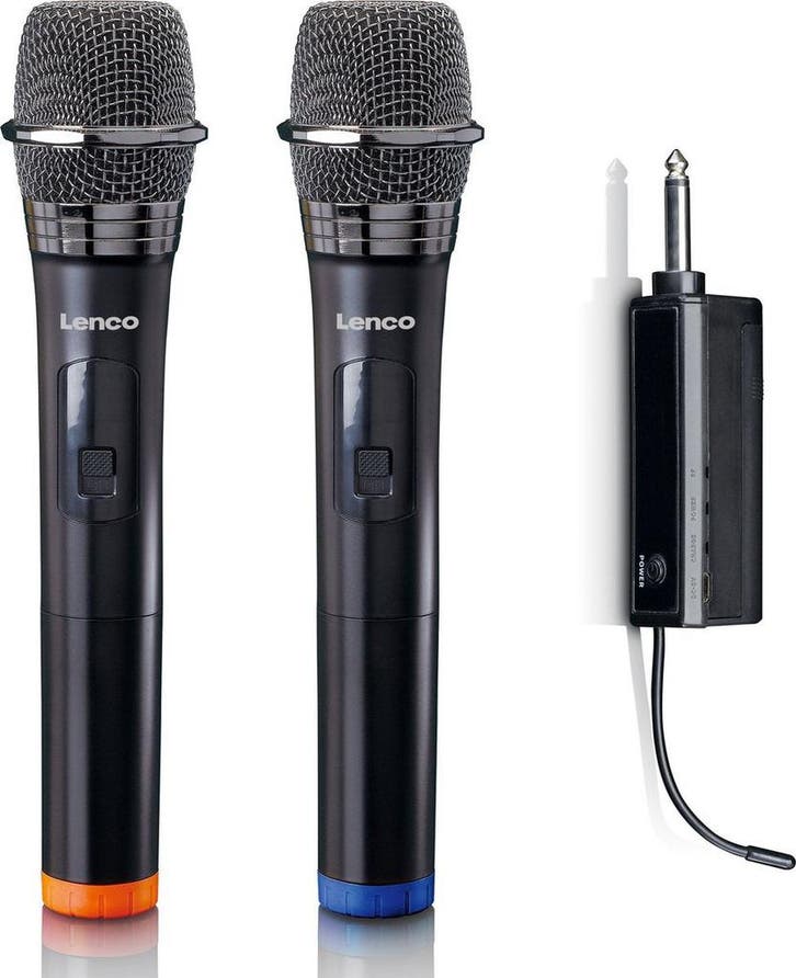 Karaoke Microfoon – Draadloos - Zwart – Lenco - MCW-020BK •, Muziek en Instrumenten, Microfoons, Zo goed als nieuw, Verzenden