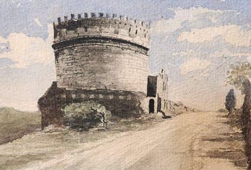 Scuola italiana (XIX-XX) - Mausoleo di Cecilia Metella a