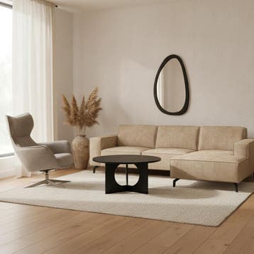 Ronde salontafel Amelie, zwart aluminium | Starfurn, Ophalen of Verzenden, Nieuw
