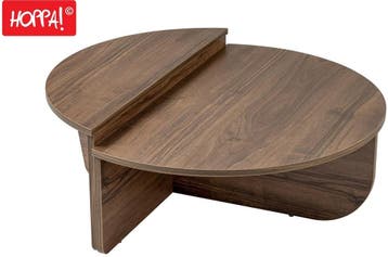 ASHOP-STR-1218OK Koffietafel Okkernoot Van 119 Voor 69, Overige materialen, 50 tot 100 cm, Rond, Zo goed als nieuw