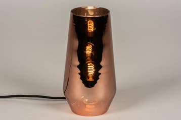 Rietveld Tafellampen - Roodkoper - Glas, Huis en Inrichting, Lampen | Tafellampen, Verzenden, Nieuw