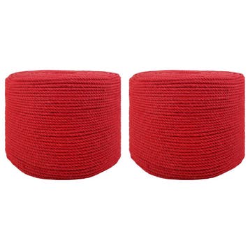 vidaXL Touw 2 pcs Rood Katoen, Verzenden, Nieuw