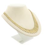 Gouden gematteerde Cleopatra collier (Ketting), Sieraden, Tassen en Uiterlijk, Kettingen, Ophalen of Verzenden, Gebruikt, Overige kleuren