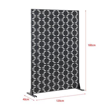Kamerscherm Basciano tuinscherm 180x120x40 cm zwart casa.pro, Tuin en Terras, Verzenden, Nieuw