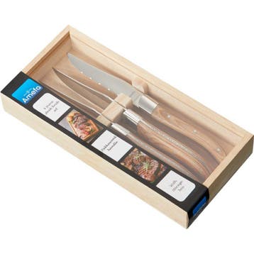 Steakmessen 4 Stuks - Natural Wood, Nieuw