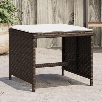 vidaXL Tuinkrukken 4 st met kussens 40x40x35 cm poly rattan, Verzenden, Nieuw, Rotan