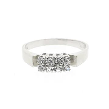 Gouden ring met zirconia, Sieraden, Tassen en Uiterlijk, Ringen, 18 tot 19, Gebruikt, Overige kleuren, Ophalen of Verzenden
