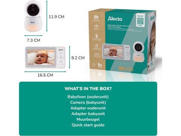 Alecto DVM2050 - Babyfoon met Camera - HD Camera - 5 inch, Verzenden, Zo goed als nieuw
