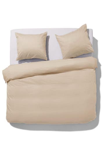 HEMA Dekbedovertrek 240x200/220cm hotel katoen percal zand, Huis en Inrichting, Slaapkamer | Beddengoed, Verzenden, Nieuw
