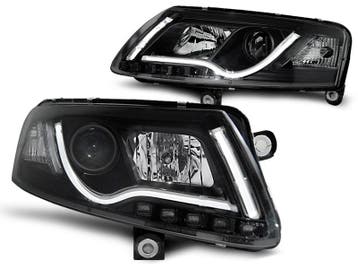 Koplampen Audi A6 4F 04-07 real DRL Evo Zwart HID Xenon, Ophalen of Verzenden, Nieuw