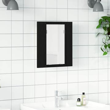 vidaXL LED badkamerspiegelkast zwart eiken 40x12x45 cm, Huis en Inrichting, Verzenden, Nieuw