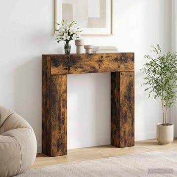 vidaXL Haardomlijsting Gerookt eiken 102 x 18 x 100,5 cm, Verzenden, Nieuw