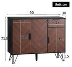 Zwarte Houten Opbergkast – Sideboard met Verstelbare Planken, Huis en Inrichting, Kasten | Overige, Verzenden, Nieuw