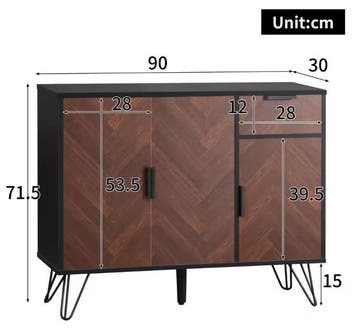 Zwarte Houten Opbergkast – Sideboard met Verstelbare Planken, Verzenden, Nieuw