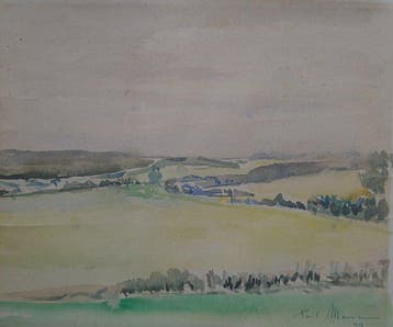 Maurice Paul (1889-1965) - Glooiend landschap in geel en