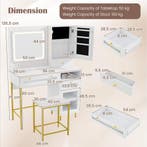 LIVSK Make-up Tafel Set met Oplaadstation - LED-Spiegel met, Huis en Inrichting, Tafels | Salontafels, Verzenden, Nieuw