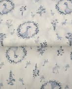 Poplin Katoen Rustieke Ganzen Blauw, Nieuw, Blauw