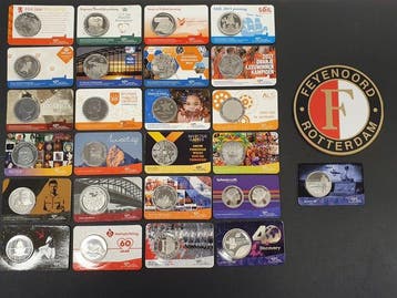 Nederland. Collectie 25 penningen in coincards