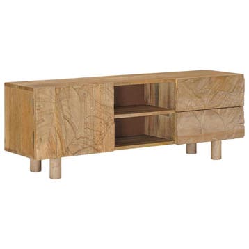 vidaXL TV-kast 110 x 30 x 40 cm Massief Mango Hout en, Huis en Inrichting, Woonaccessoires | Cd- en Dvd-rekken, Verzenden, Nieuw