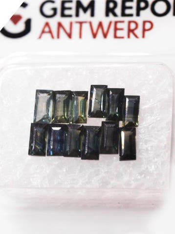 Zonder minimumprijs - 12 pcs Groen, Blauw Saffier - 2.44 ct, Nieuw