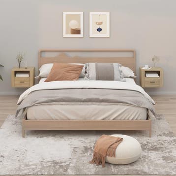 vidaXL Nachtkastjes 2 st wandgemonteerd 50x36x40 cm sonoma, Huis en Inrichting, Slaapkamer | Nachtkastjes, Minder dan 45 cm, Verzenden