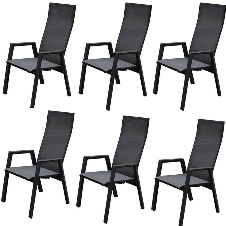 Nancy dining tuinstoel verstelbaar antraciet textileen  set, Tuin en Terras, Tuinstoelen, Nieuw, Aluminium, Ophalen of Verzenden