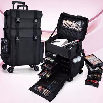 Professionele Rollende Make-up Koffer Nylon Organizer, Verzenden, Nieuw