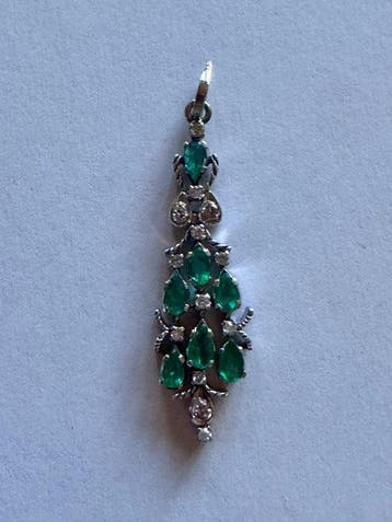 Hanger - 18 karaat Witgoud - 0.26ct. tw. Diamant