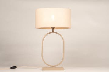 Rietveld Tafellampen - Taupe, Beige, Zand - Stof, Metaal, Verzenden, Nieuw