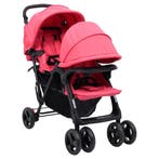vidaXL Tweelingkinderwagen tandem staal rood, Kinderen en Baby's, Kinderwagens en Combinaties, Verzenden, Nieuw