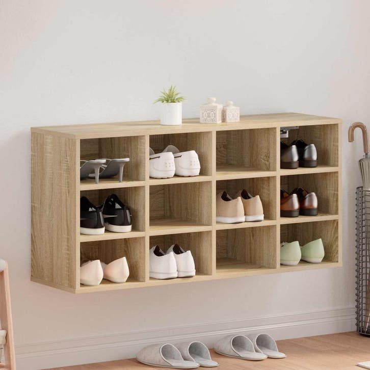 vidaXL Schoenenkast 103 x 30 x 51 cm Bewerkt hout Sonoma, Huis en Inrichting, Kasten | Schoenenrekken, Nieuw, Verzenden