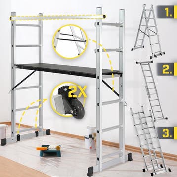 Steiger - Multifuncitionele ladder - Ladderrek - Werkplatfor, Verzenden, Zo goed als nieuw
