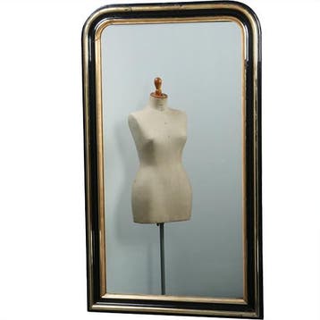 Schouwspiegel groot genoeg als passpiegel zwart en goud mooi, Ophalen of Verzenden