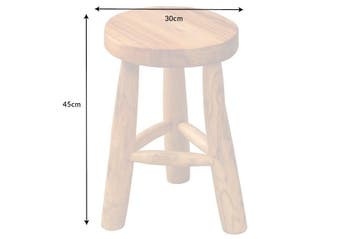 Massief houten kruk BALI 45cm natuurlijk rond teakhouten, Huis en Inrichting, Slaapkamer | Bedden, Ophalen of Verzenden, Nieuw