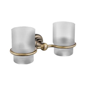 Dubbele Bekerhouder Sapho Diamond Hangend Brons / Melkglas, Ophalen of Verzenden, Nieuw, Overige typen