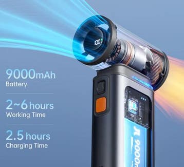 Draagbare turbo handventilator 100 standen 9000mAh LED, Witgoed en Apparatuur, Ventilatoren, Verzenden, Nieuw