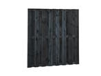 Naaldhout Schutting 180 x 180 cm Zwart Gedompeld, Nieuw