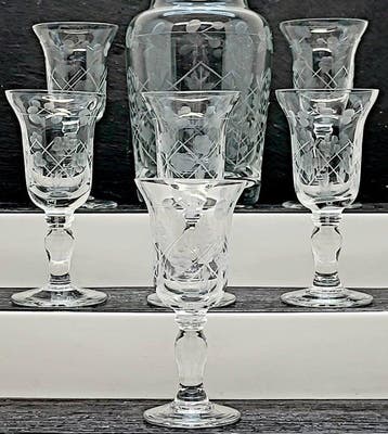 |- (6+1) x *Elegantes Böhmische Bleikristallwerke*