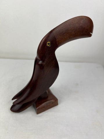 sculptuur, Toucan - 21.5 cm - exotisch hout