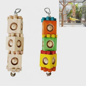 Kleurrijk Houten Papegaai Speelgoed - Verrijkende Knaagspeel